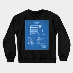 Box Camera Patent - Photographer Photography Fan Art - Blueprint Crewneck Sweatshirt